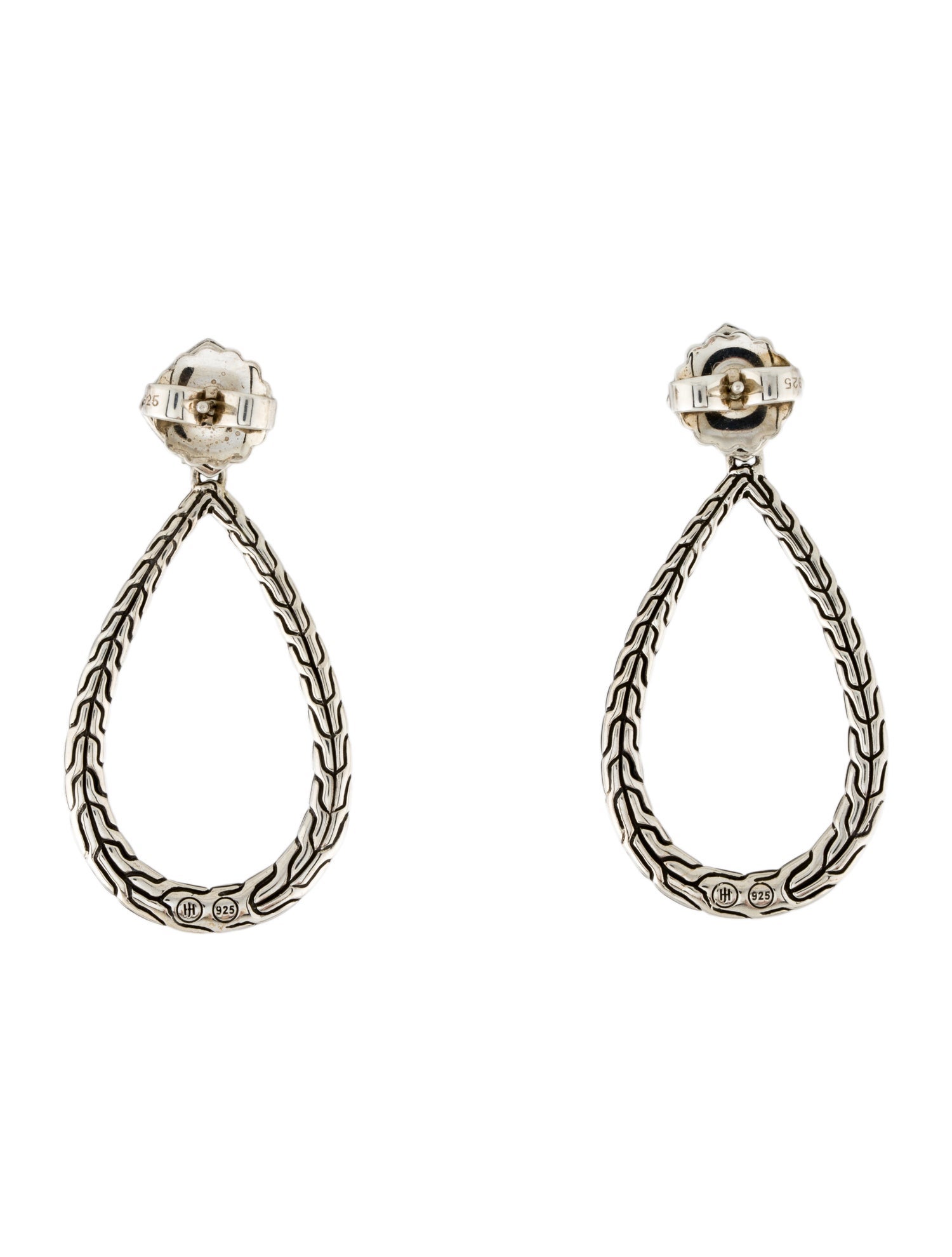 John Hardy Classic Chain Open Teardrop Drop Earrings